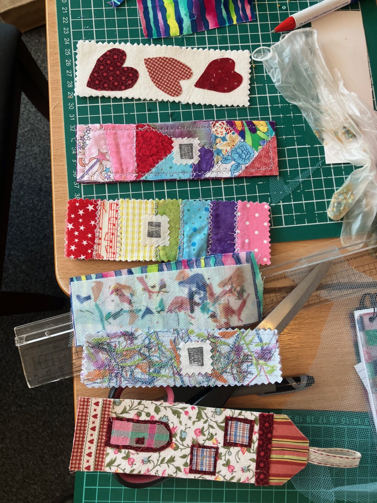 Close up of some completed examples